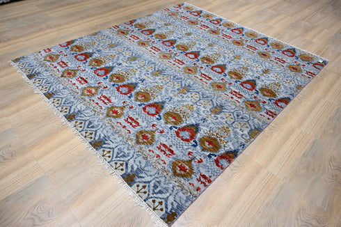 8 X 10 Ft Indian Hand Knotted Abstract Pattern Design Area Rug #WoolRug Home Decor